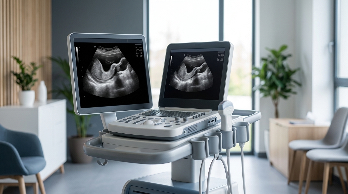 Échographe médical professionnel en cabinet