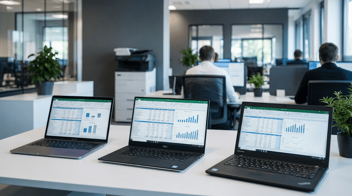 Ordinateur portable professionnel sur bureau