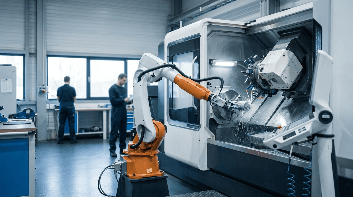 Robot industriel en action